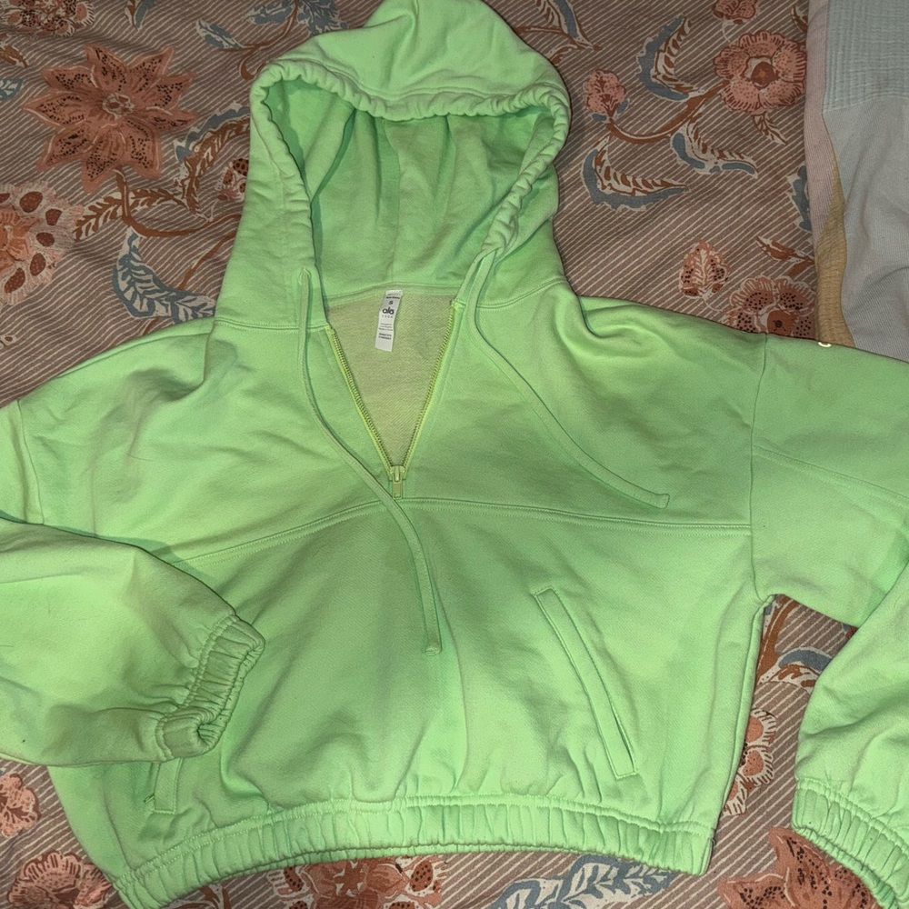 ALO Yoga neon Green Zip-Up Hoodie